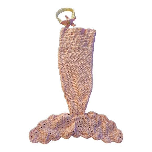 Mermaid Princess Crochet Newborn Mermaid Tail Cocoon & STARFISH HEADBAND - Picture 6 of 8